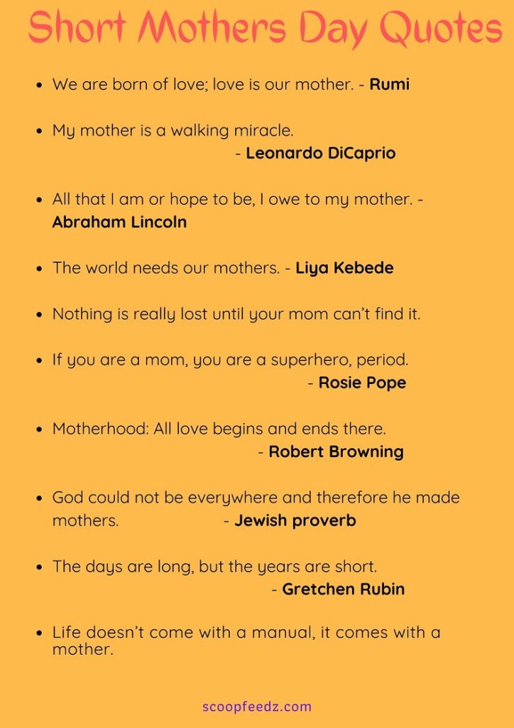 Short Mothers Day Quotes